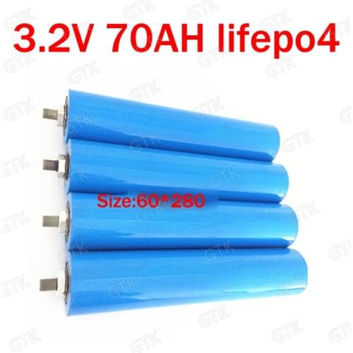 GTK brand 3.2v 70ah lifepo4 cell lithium for diy 4s 12v 24v 48v 70ah 140ah solar energy storage Back-up System UPS scooter