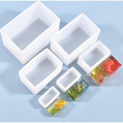 Silicone Rectangular cuboid Resin Silicone Mould handmade DIY Jewelry Making tool epoxy resin container 6 style for choose