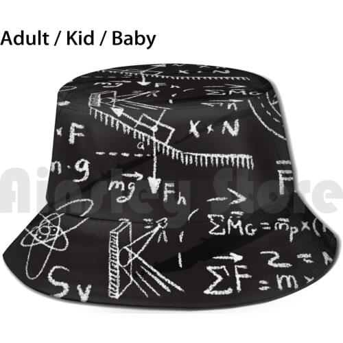 Back To School Sun Hat 353 Bucket Hat Algebra Back Background Biology Blackboard Board Chalk Chalkboard