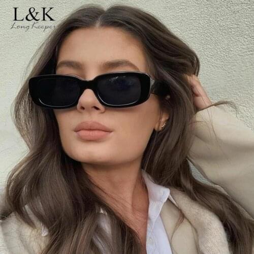 Fashion Rectangle Sunglasses Women Luxury Brand Travel Small Square Sun Glasses Ladies Leopard Black Glasses zonnebril dames