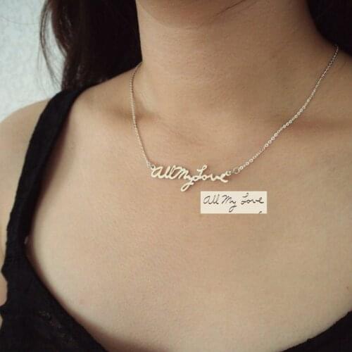 Custom Handwriting Memorial Signature Necklace • Personalized Handwriting Necklace • Handwriting Jewelry • Mom Gift • MOMS JEWEL