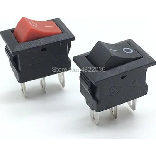 10pcs KCD11-101 3A/250V Black Red 10*15mm SPST 3PIN ON/OFF 2 Position Boat Rocker Switch Car Dash Dashboard Truck RV ATV Home