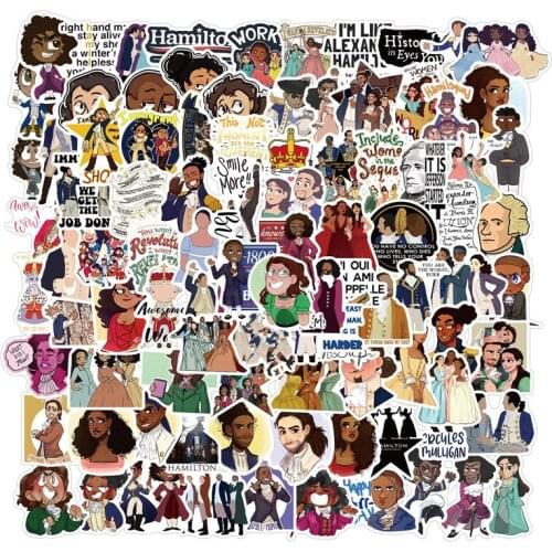 50/100PCS Hamilton Music Sticker DIY Skateboard Bag Guitar Notebook Funny Doodle Sticker Toy