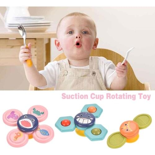 3Pcs/set Cartoon Suction Cup Spinner Toys Safe And Soft Mater Baby Rotating Bathing Toys Suitable For All Kinds Of Holiday Gifts