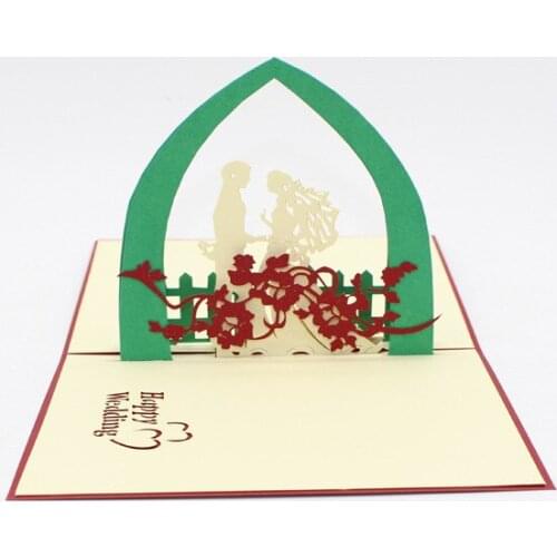 3D Laser Cut Handmade Happy Wedding Couple Lover Paper Invitation Greeting Card Anniversary Wedding Party Valentines Day Supply