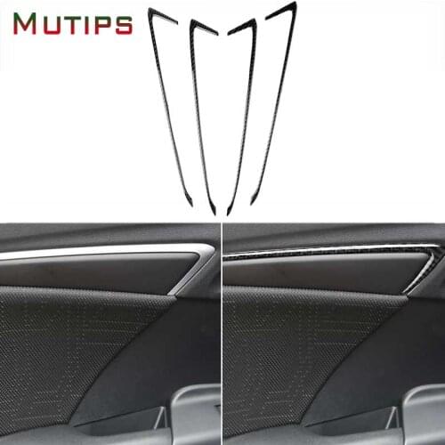4PCS For Honda Fit Jazz 2014 2015 2016 2017 2018 Car Inner Door Decorative Strip Trim Carbon Fiber Sticker Accessories Interior