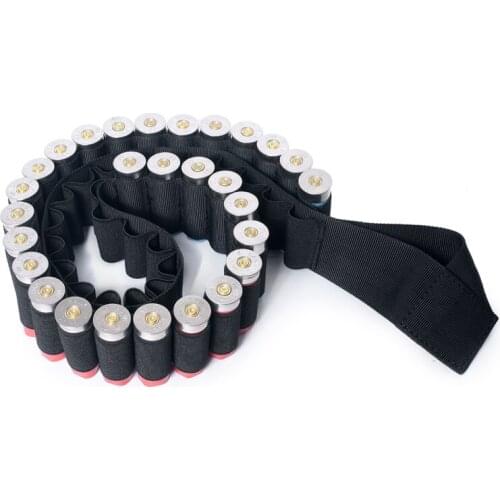 50 Ammo Shells Bandolier Belt 12GA 20GA Tactical Hunting Ammo Carrier Airsoft Adjustable Rifle Cartridge Belt 145*5cm Pouches