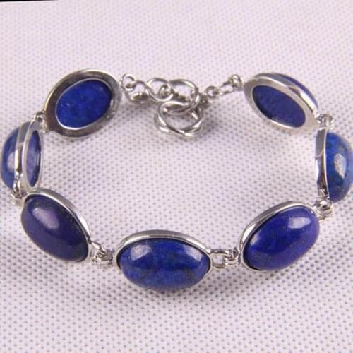 Lapis Beads GEM Bracelet Bangle 8 Inch Jewelry G056