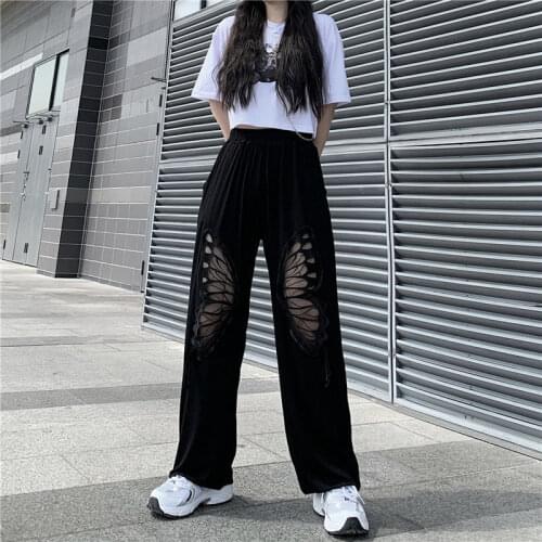Wide-Legged Pants Women 's Korean -Style Loose New High Waist Slimming and Straight Cool Girl Women 's Casual Pants Trendy
