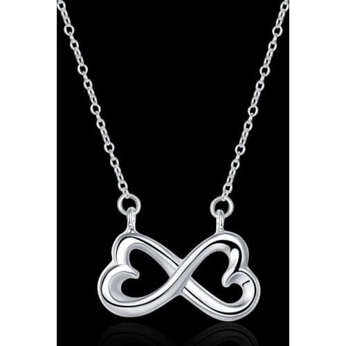 Silver Color lnfinity 8 Endless Bufferlry Necklace For Women Trendy Bow-knot Chain Romantic Valentines Day Gift