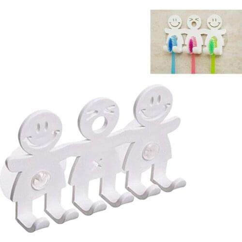 Happy Smiley Face Toothbrush Holder Utility Suction Storage Rack Toothbrush Holders