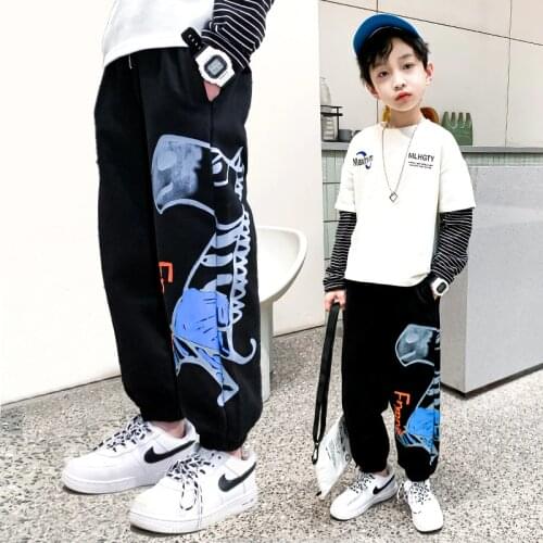 Childrens Clothing Boys' Spring Breathable 2021 New Childrens Trousers Western Style Sweatpants Korean Style Sweatpants