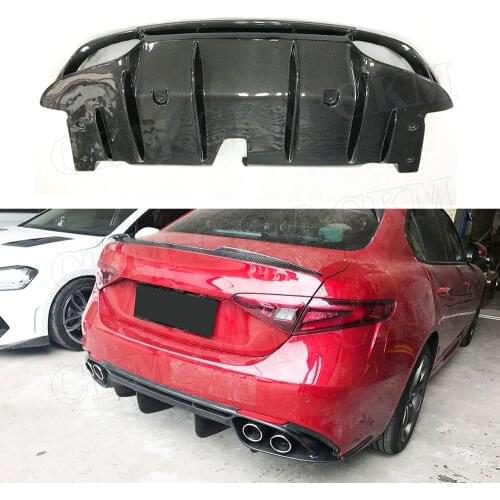 Carbon Fiber Rear Bumper Diffuser Lip Spoiler for Alfa Romeo Giulia Standard/ Sport Car Decoration Body Kit 2017