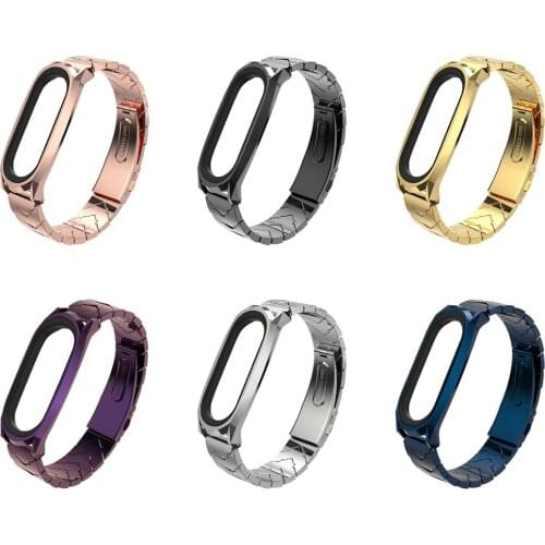 For Xiaomi Mi Band 4/3 Metal Frame Stainless Steel Wristband Strap For Men Women Smart Watch Steel Strap Replacement Sport Band