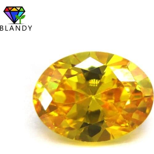 Factory Pirce 2x3~13x18mm 5A Oval Cut Golden CZ Stones Loose Cubic Zirconia Stone Synthetic Gems