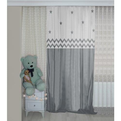 Chevron Patterned Background Curtain velvet curtain kids room drape Stars