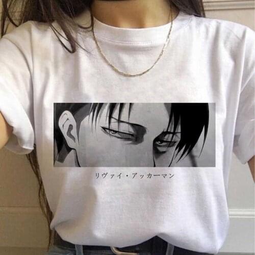 Attack On Titan Graphic Print T-shirt Women Harajuku Aesthetic White Top Casual Tshirt 2021 Japan Anime Y2k Style Female T Shirt