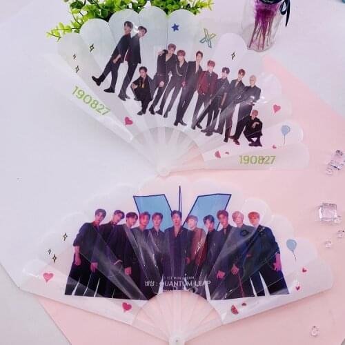 KPOP X1 Produce X 101 X ONE combination new album QUANTUM LEAP fan PVC folding fan Seven folding fan should fans gilfs wholesale