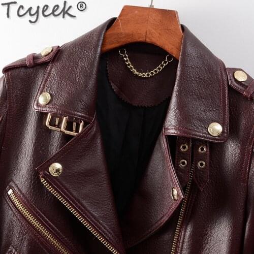 Leather Genuine Jacket Women 200% Sheepskin Coat Female Motorcycle Coats and Jackets Spring Autumn Femme Veste LW277