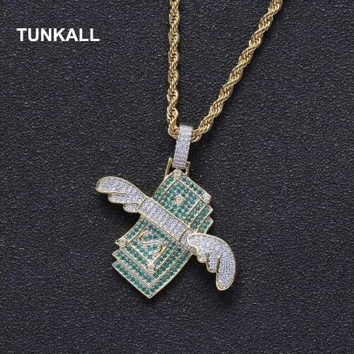 Brass Pendant $ Dollars Micro pave with CZ Bling Bling Mens Pendant Necklace Iced out Hip Hop Jewelry CN202