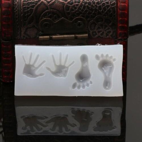 Cute Baby Hand Foot Silicone Mold Fondant Mould Cake Decor Resin Jewelry Making Dried Flower Resin Decorative DIY Hand Crafts