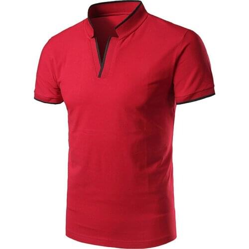 Fashion Stand Collar T Shirt Men 2020 Brand New Summer Short Sleeve Casual Tshirt Camisa Solid Color Slim Fit T Shirts Homme 2XL