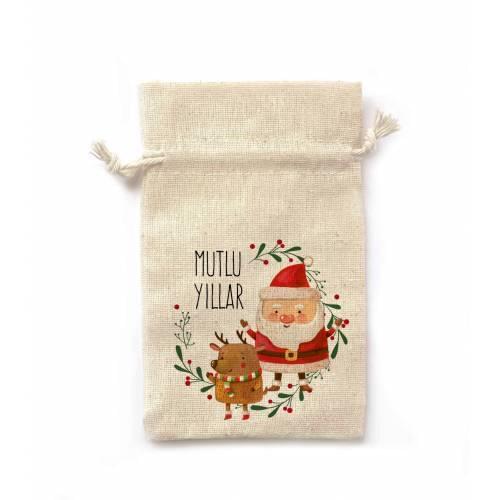 Christmas Gifts-American Fabric Drawstring Pouch Happy Birthday Christmas Father