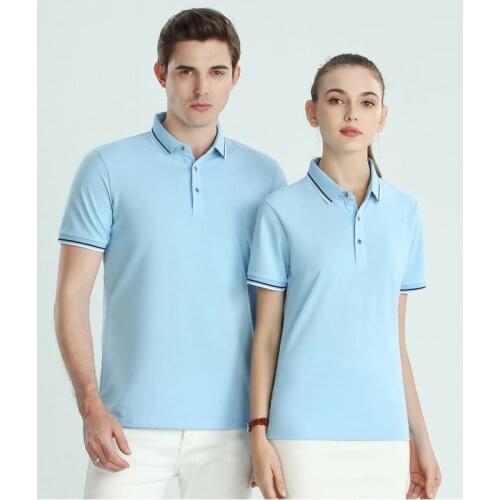 Unisex Polo Shirt High Quantity Casual Men and Women Short Sleeve Cotton Tees Solid Color Glof Business Clothes Dropshipping