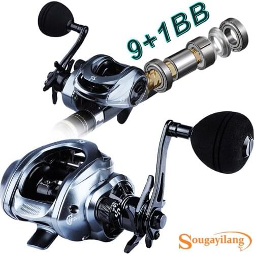 Sougayilang Centrifugal Brakes Power Fishing Reel 9+1BB 8.0:1 High Speed Single Handle Baitcasting Camping Fishing Tackle Pesca