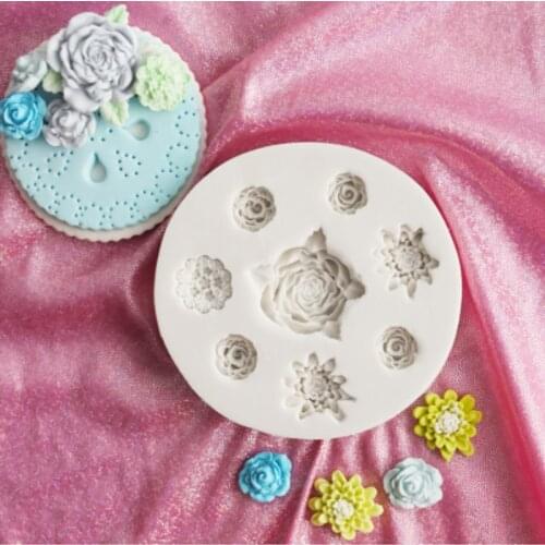Rose Flower Daisy Silicone Mold Fondant Cakes Decor Tool Silicone Mold Sugarcraft Chocolate Baking Tools For Cakes Gumpaste Form