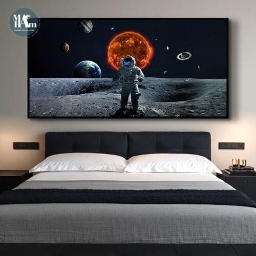 Nordic Space spaceship Wall Art Canvas Painting modern Art Poster Print Horizontal Picture for Living Room bedroom Decor