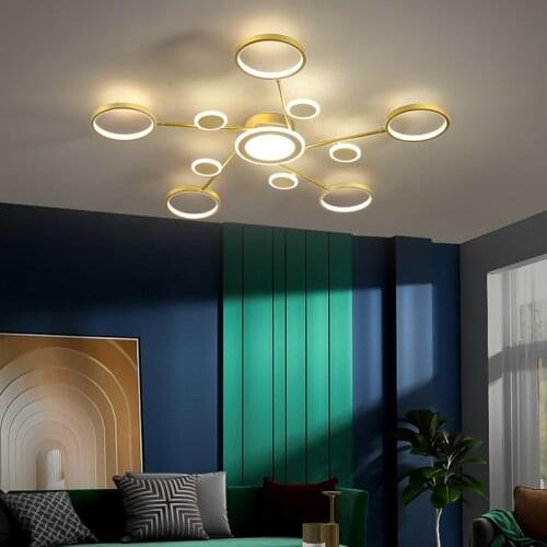 Modern Simple Atmosphere Decorating Chandelier for Living Room Bedroom Dining Villa Indoor Lighting Home Led Ceiling Lamps