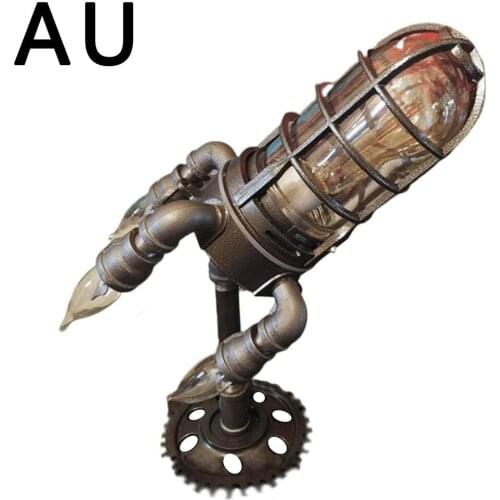 Steam Punk Rocket Lamp With Bulbs Table Lamp Retro Rocket Lamp Steampunk Style Table Lamp Rocket Lamp Gifts For Kids