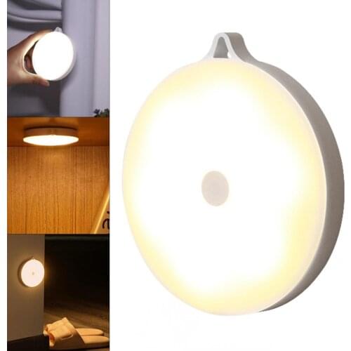 USB Rechargeable Night Light LED PIR Smart Sensor Light Soft light Cabinet Closet Wall Lamp for Home Bedroom Corridor