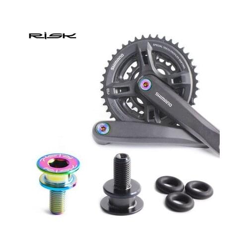 2 Sets M8x15mm Bike Bottom Bracket Bolt Titanium Alloy Cycling Square Hole Screws for MTB Bicycle Crank MTB Screws Risk