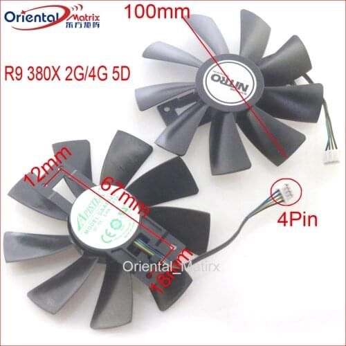 GAA8B2U - PFTA DC12V 0.45A VGA Fan For Sapphire R9 380X 380 2G 4G 5D Graphics Card Cooling Fan
