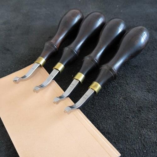 1pc 1.0/1.5/2/2.5mm Ebony Leather Edge Tool Leather Handle Knife Cutting Hand Craft Tool Line Low Slit Press Line Tool
