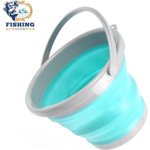 1Pcs High Quality 5L Collapsible Bucket Portable Folding Bucket Container Snap Fishing Accessories Outdoor Fishing Tackle