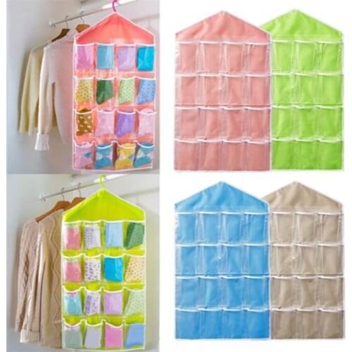 16 Pockets Clear Over Door Hanging Bag Hanger Storage Tidy Organizer For Home Bathroom Living Room Household Sundries