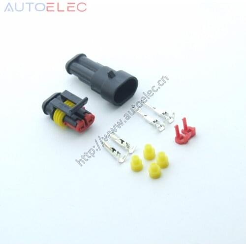 5Pair 2Pin Way Super Sealed Automotive Waterproof Electrical Wire Auto Connector Plug for Sealed Electrical Xenon lamp AMP Tyco