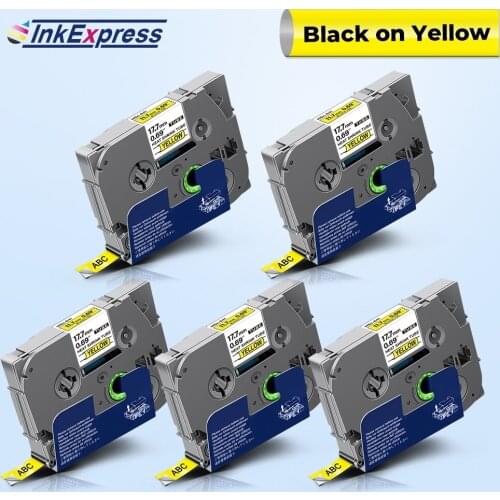 5PK Tape For Brother Hse 641 Hse-641 hse641 Heat Shrink Tube Label TZe Tape 18mm Industrial Tape For Brother P Touch Label Maker