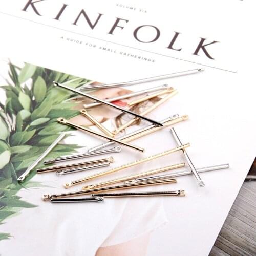 Kc Gold White K Plated Connector Minimalist Geometric Stick Pin Eardrop Diy Pendant Earring Material 8pcs