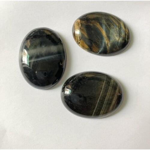 AA Quality Natural Blue Tiger Eye Cabochons Oval 30x40mm CAB Semi precious stone Jewelry Cabochon Ring Face 1pcs/lot