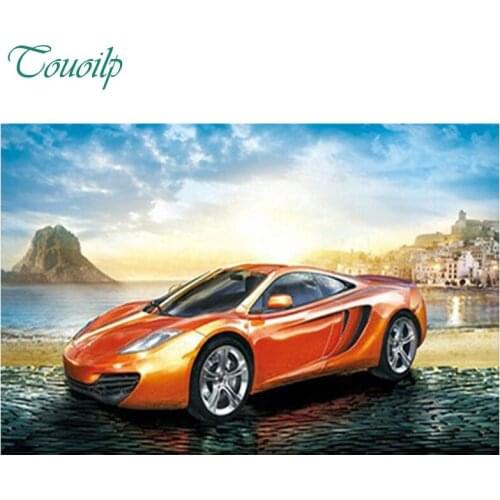 5D DIY diamond embroidery Orange sports car diamond painting Cross Stitch full round Rhinestone mosaic home decoration