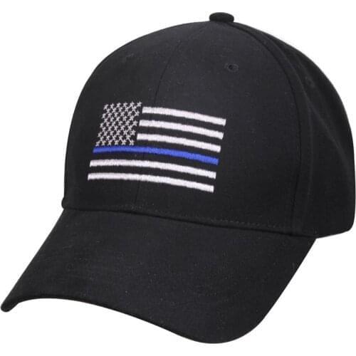 American Flag Print Hats Blue Line Flag Tactical Hat For Men Women Fashion Casual Golf Embroidered Caps Cotton Sport Headwear