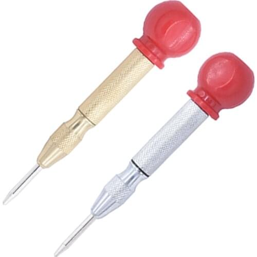 Automatic Center Pin Punch Spring Loaded Marking Starting Holes Tool Wood Press Dent Marker Woodwork Hand Tools Drill Bit