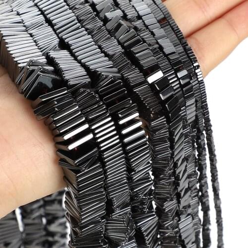 Cylinder Black Hematite Natural Stone Beads Round Loose Beads For Jewelry Making DIY Bracelet Necklace Accessories Beads 6-20mm