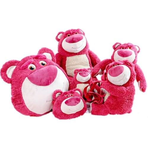 Disney Anime Lotso Plush Toys Stuffed Cute Doll Bear Backpack Ornament Toy Kawaii Strawberry Bear Lotso Plush Bag Kids Gift