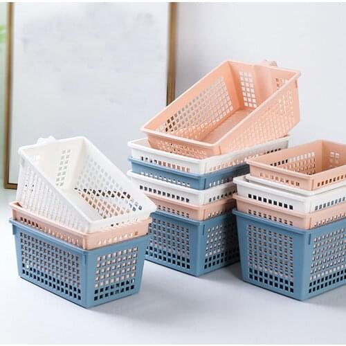 Household Desktop Storage Basket With Handle Rectangular Kitchen Bedroom Bathroom Storage Box Sundries Snack Storage Organizer