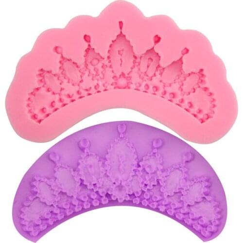 Princess Crown Shape 3D Silicone Cake Mold cupcake decoration tools 12*7.5*1.1cm Fondant Mould Crown DIY Ice Chocolate Mold